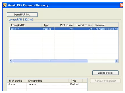 Atomic RAR Password Recovery